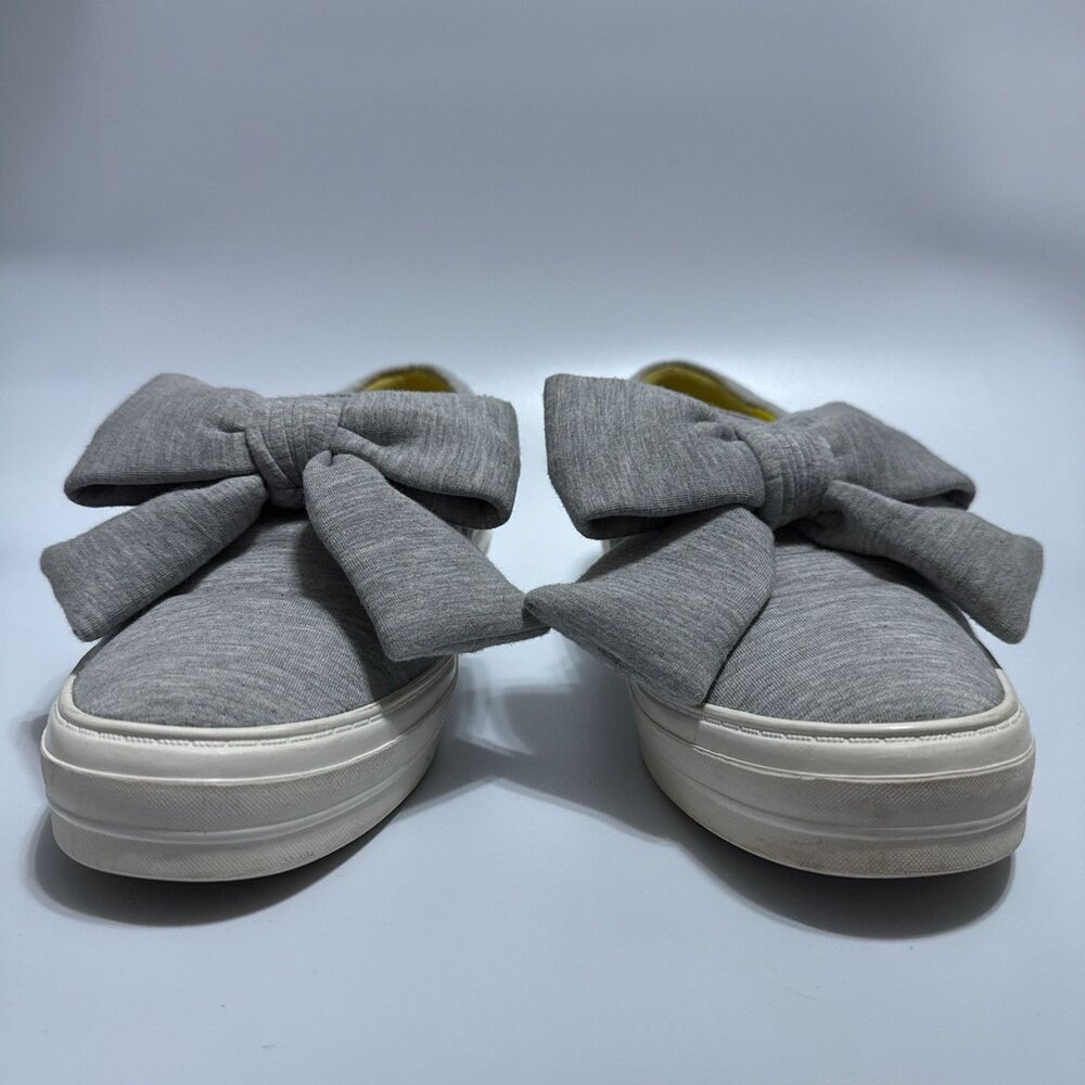 Nine West Womens 8.5M Onosha Slip On Sneaker Bow Platform Gray - Picture 3 of 7